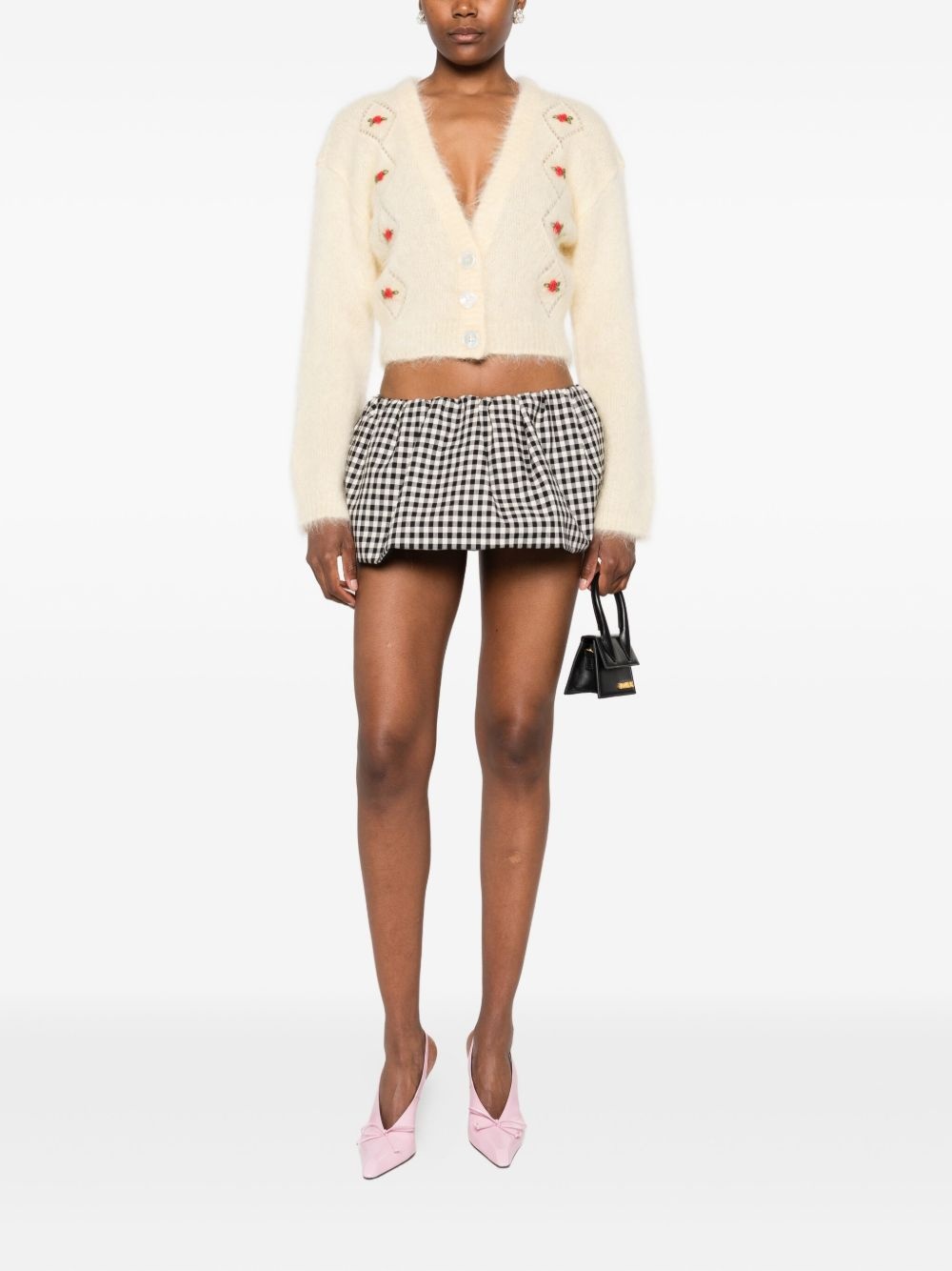 V-neck cropped cardigan - 2