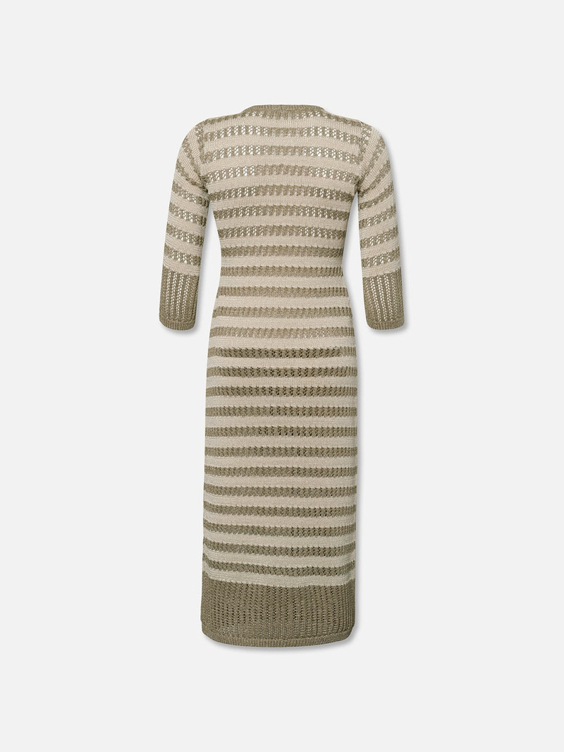 FRAME Lurex Stripe Dress in Gold Multi outlook