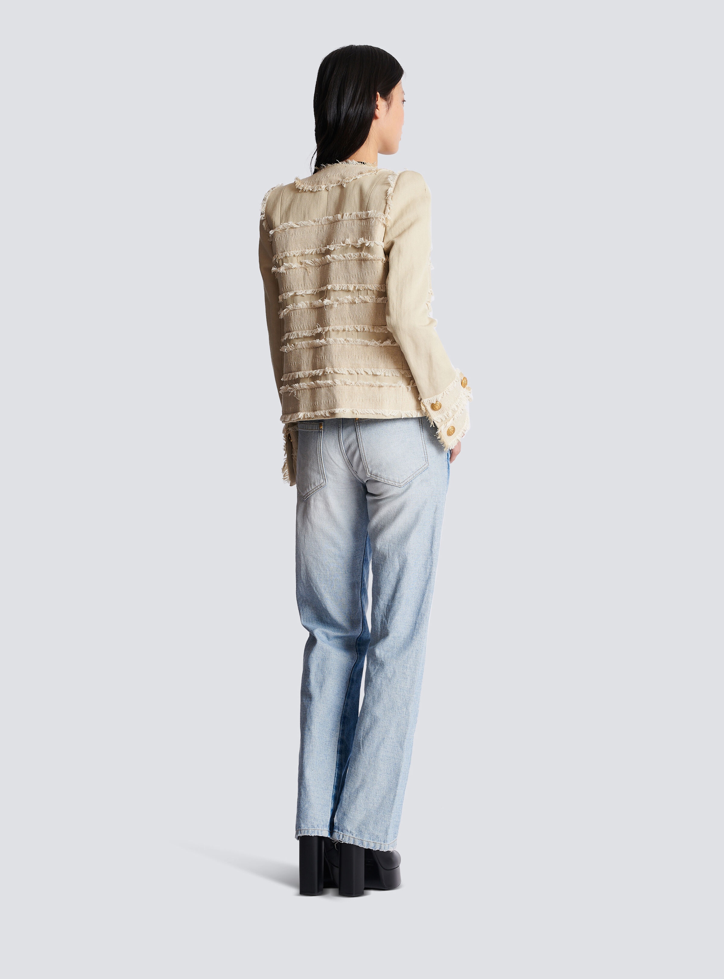 Fringed tweed jacket - 4