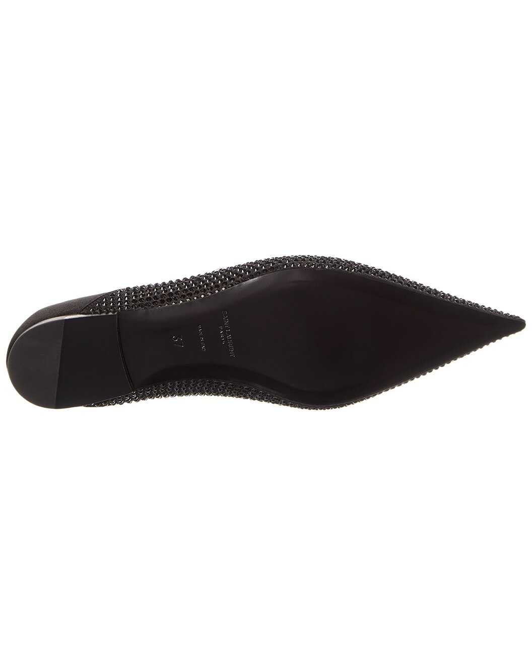 Saint Laurent Nour Satin & Rhinestone Slipper - 4