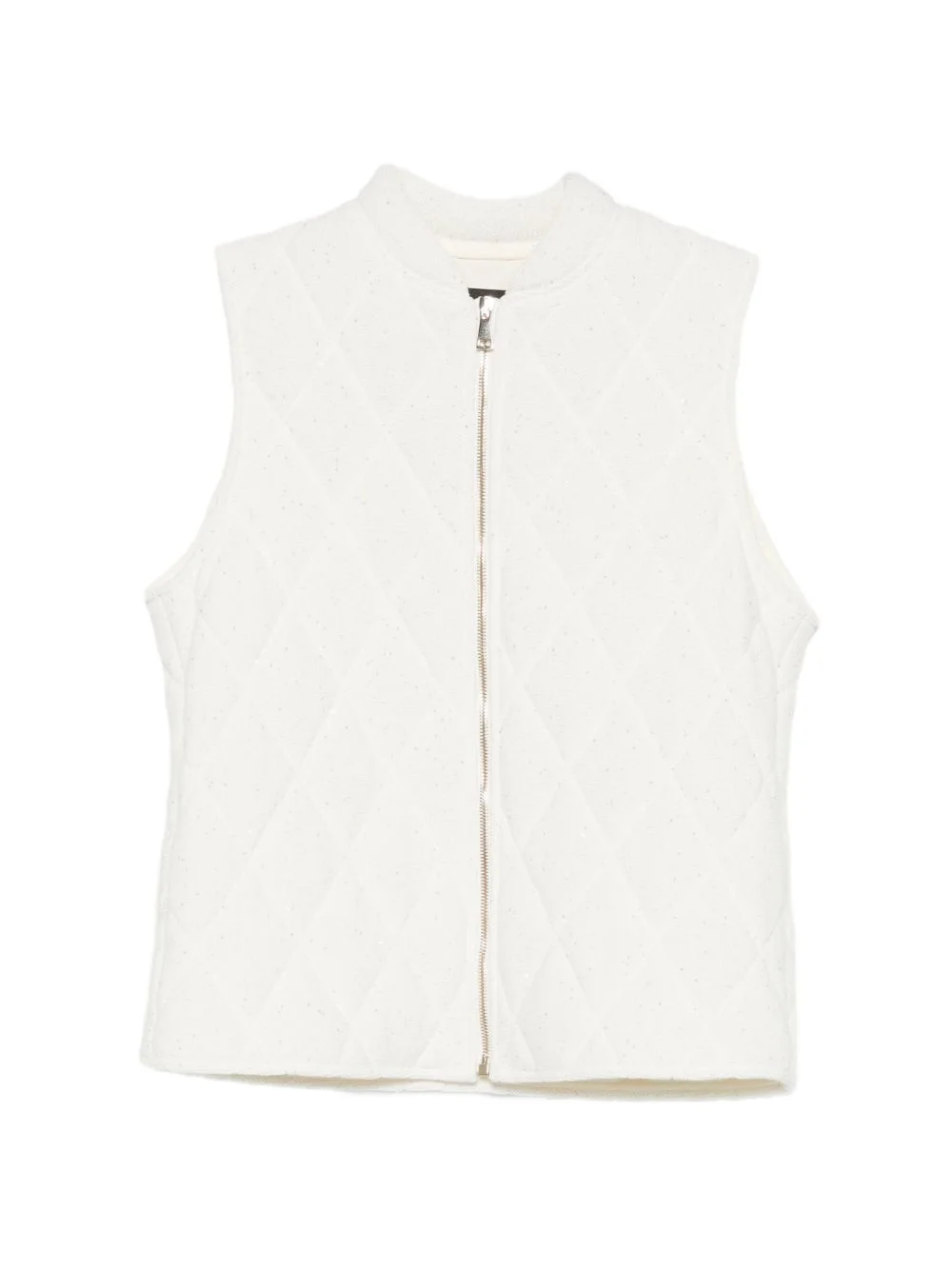 quilted zip vest - 1