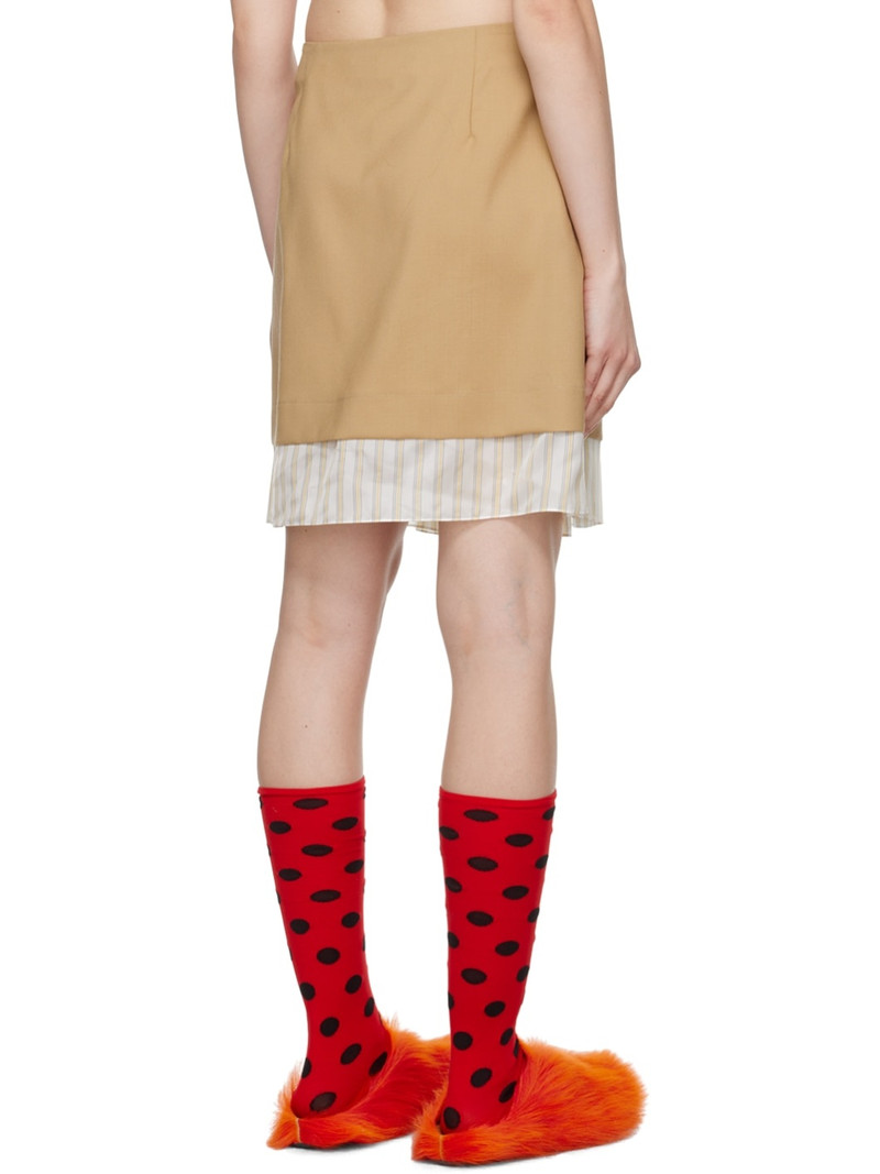 Tan Pleated Miniskirt 3