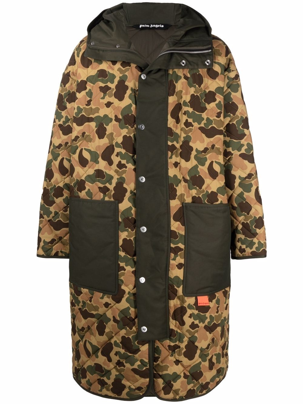 camouflage-print hooded coat - 1