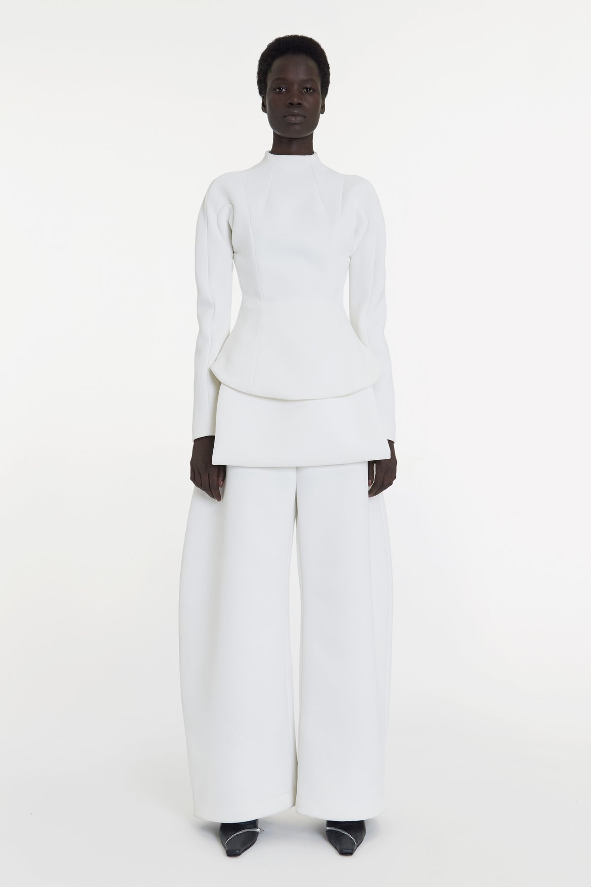 CURVED HEM TOP IVORY - 1
