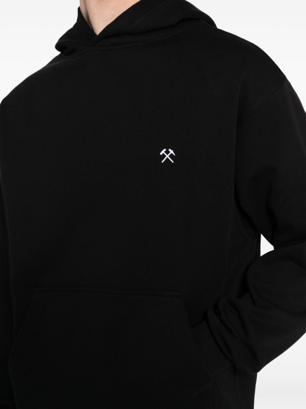 logo-embroidered organic cotton hoodie - 5