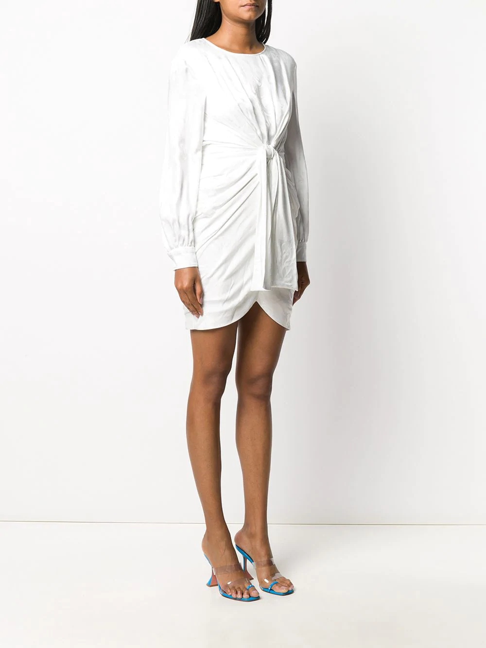 knotted long-sleeve dress - 3