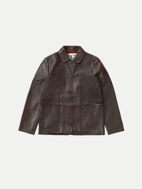 Saga Leather Blazer Dark Brown - 1