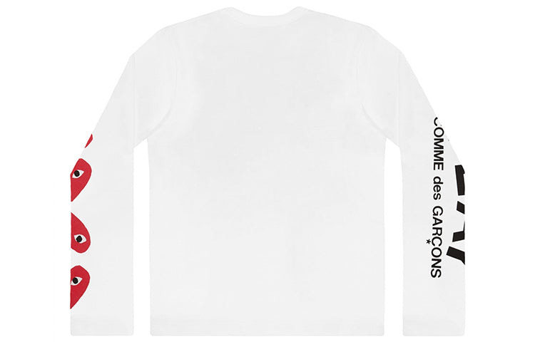 COMME des GARCONS PLAY Long Sleeve Printed Logos T-shirt 61 'White' AZ-T262-051 - 2