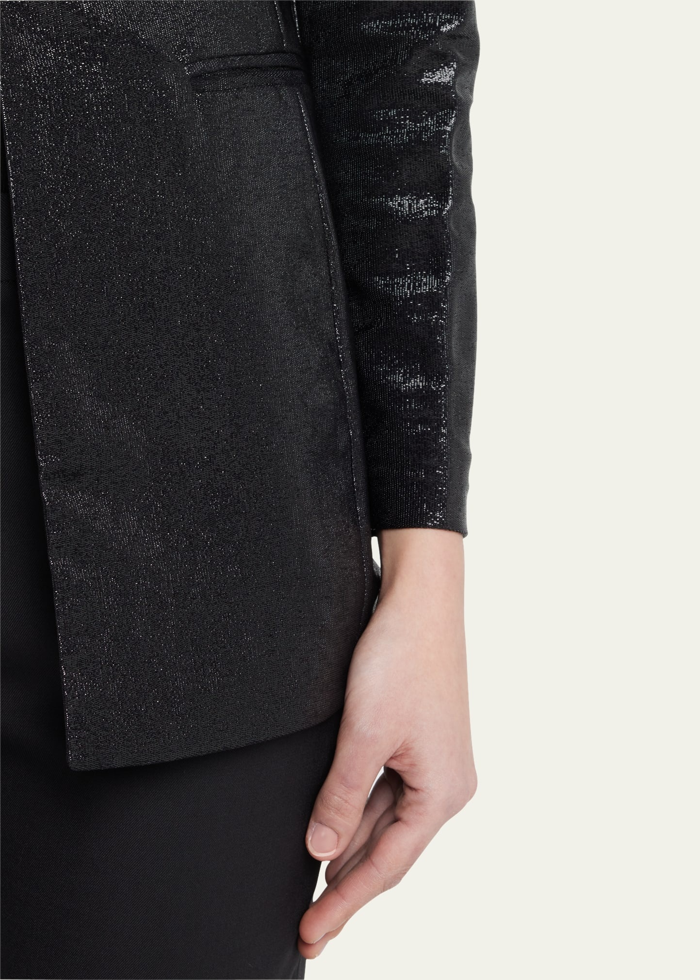 Sparkle Collarless Slim Jacket - 5
