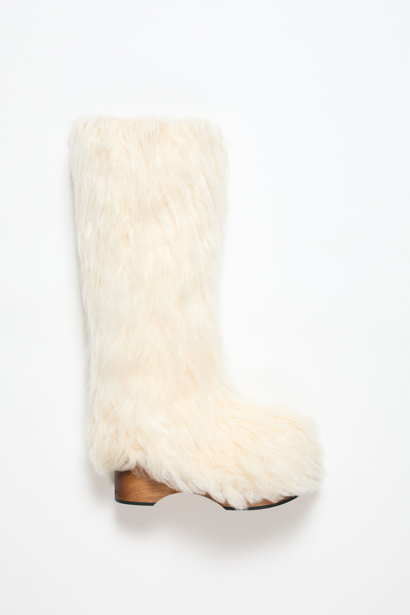 Furry clog boots - Off white - 1