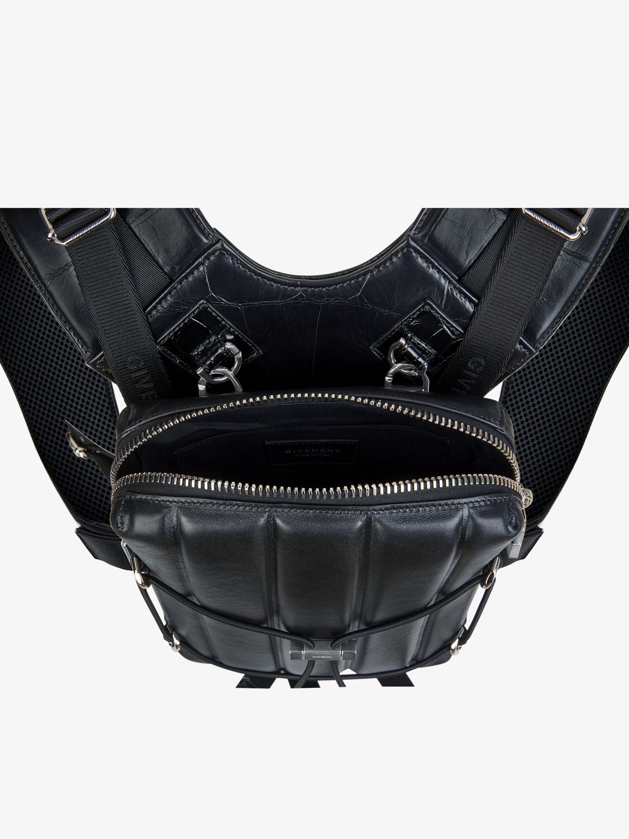 VENTURE BACKPACK IN QUILTED CROCODILE EFFECT LEATHER - 8