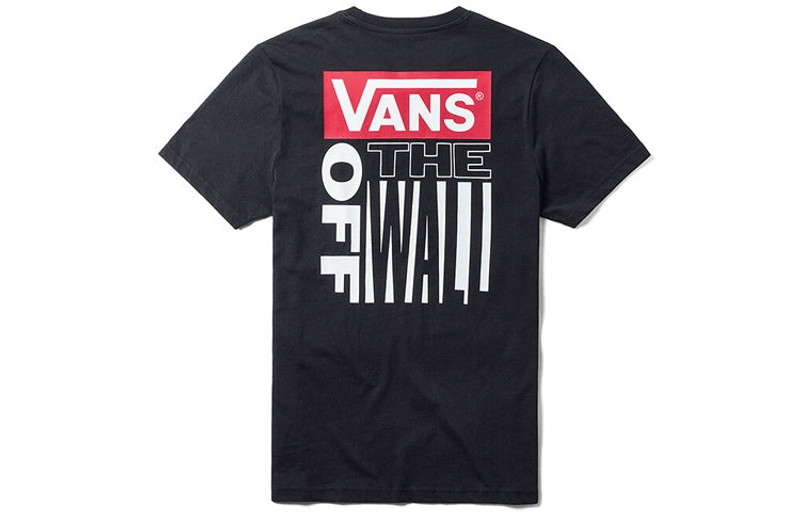 Vans Men's Vans Back Large Logo Printing Short Sleeve Black VN0A3TWZBLK outlook