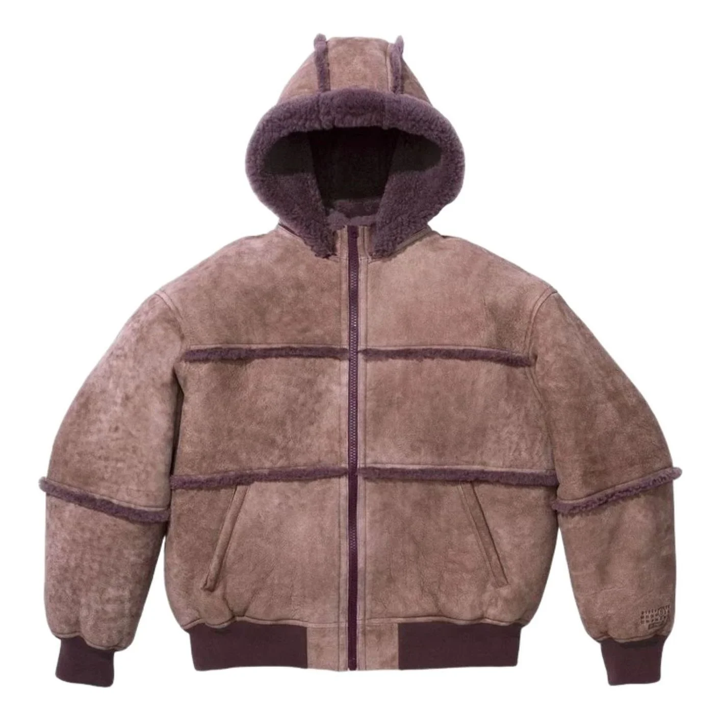 Supreme x MM6 Maison Margiela Hooded Shearling Bomber Jacket 'Purple' SUP-SS26-107-PUR - 1