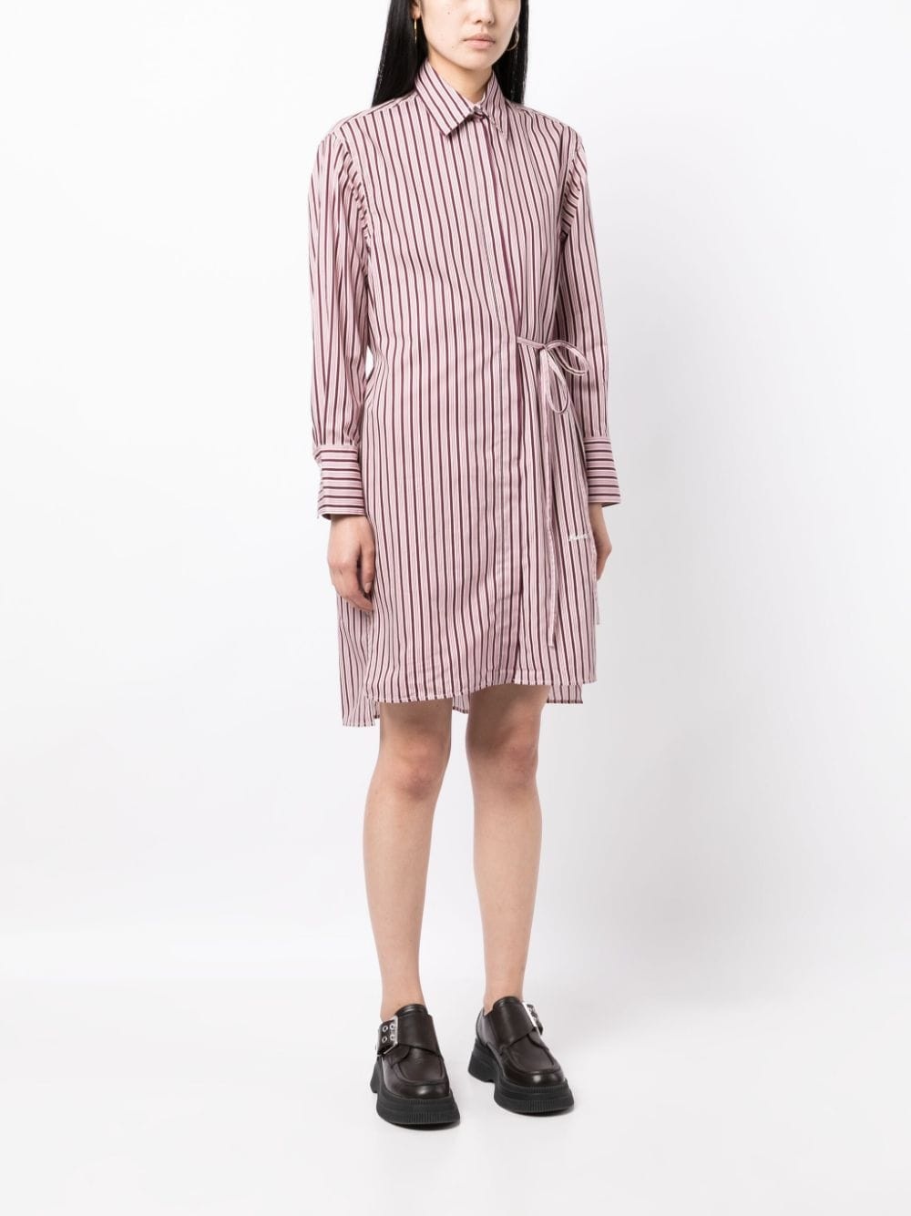 striped shirt minidress - 3