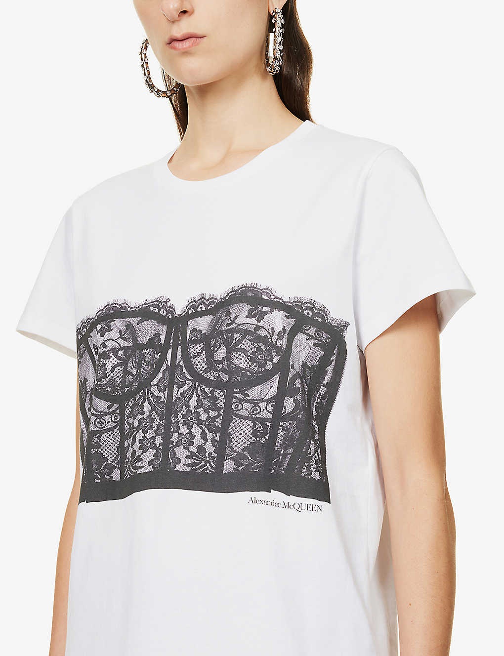 Corset-print cotton-jersey T-shirt - 5