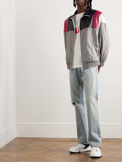 CELINE Logo-Print Mesh-Trimmed Colour-Block Nylon Track Jacket outlook