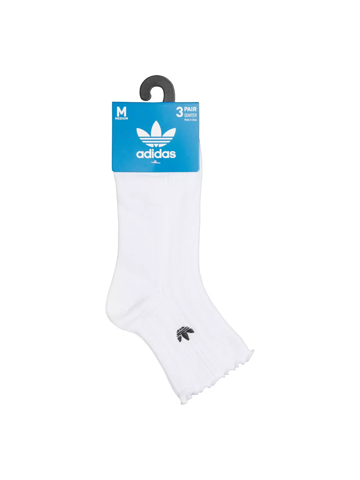 Originals Trefoil Ruffle Ankle Socks (3 Pack) - White - 5