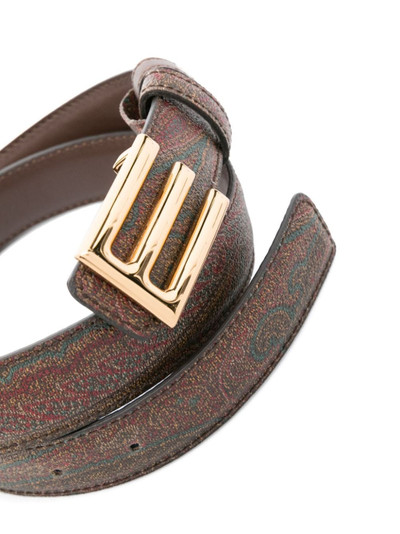 Etro paisley-jacquard leather belt outlook