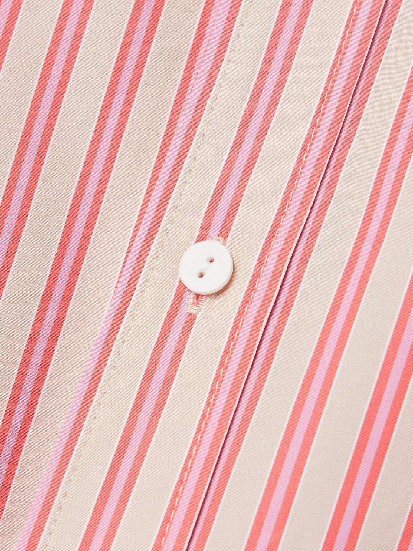 Striped organic cotton-poplin shirt Pink - 5