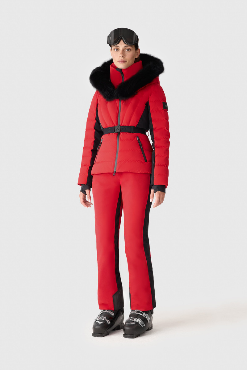 ELITA-ZR Down ski jacket with removable blue fox fur trim 3