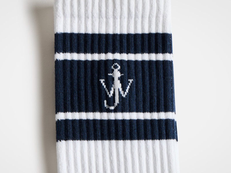 JW Anderson SPORT SOCKS IN WHITE & BLUE outlook