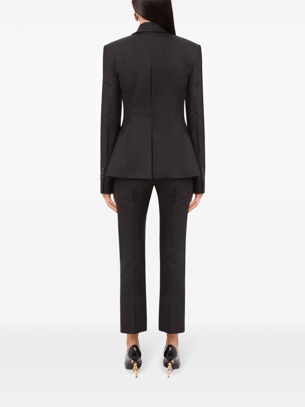 peplum hem wool blazer - 4