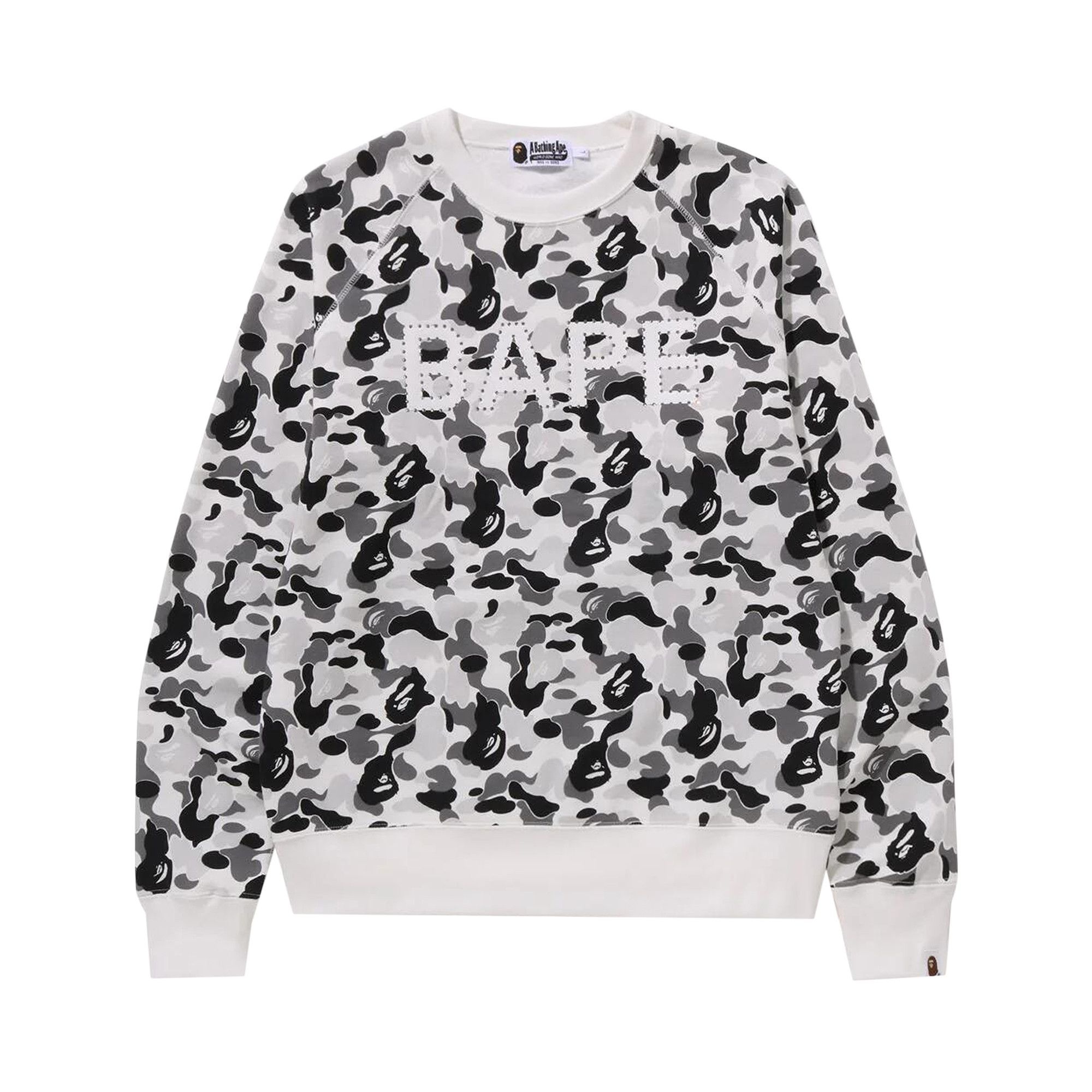 BAPE ABC Camo Crystal Stone Crewneck 'Grey' - 1