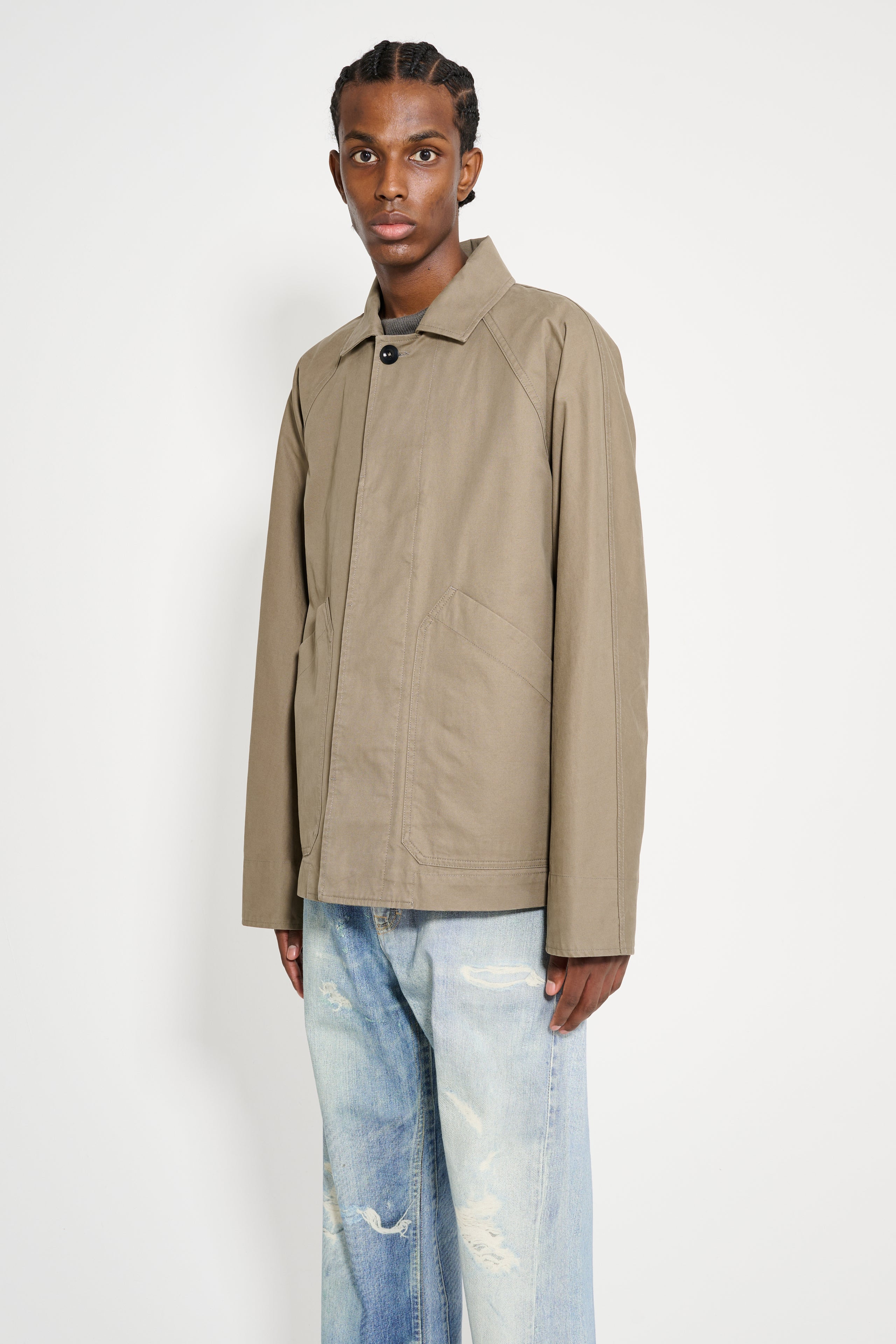 MARGARET HOWELL MHL RAGLAN JACKET PLAIN COTTON DRILL TAUPE - 2