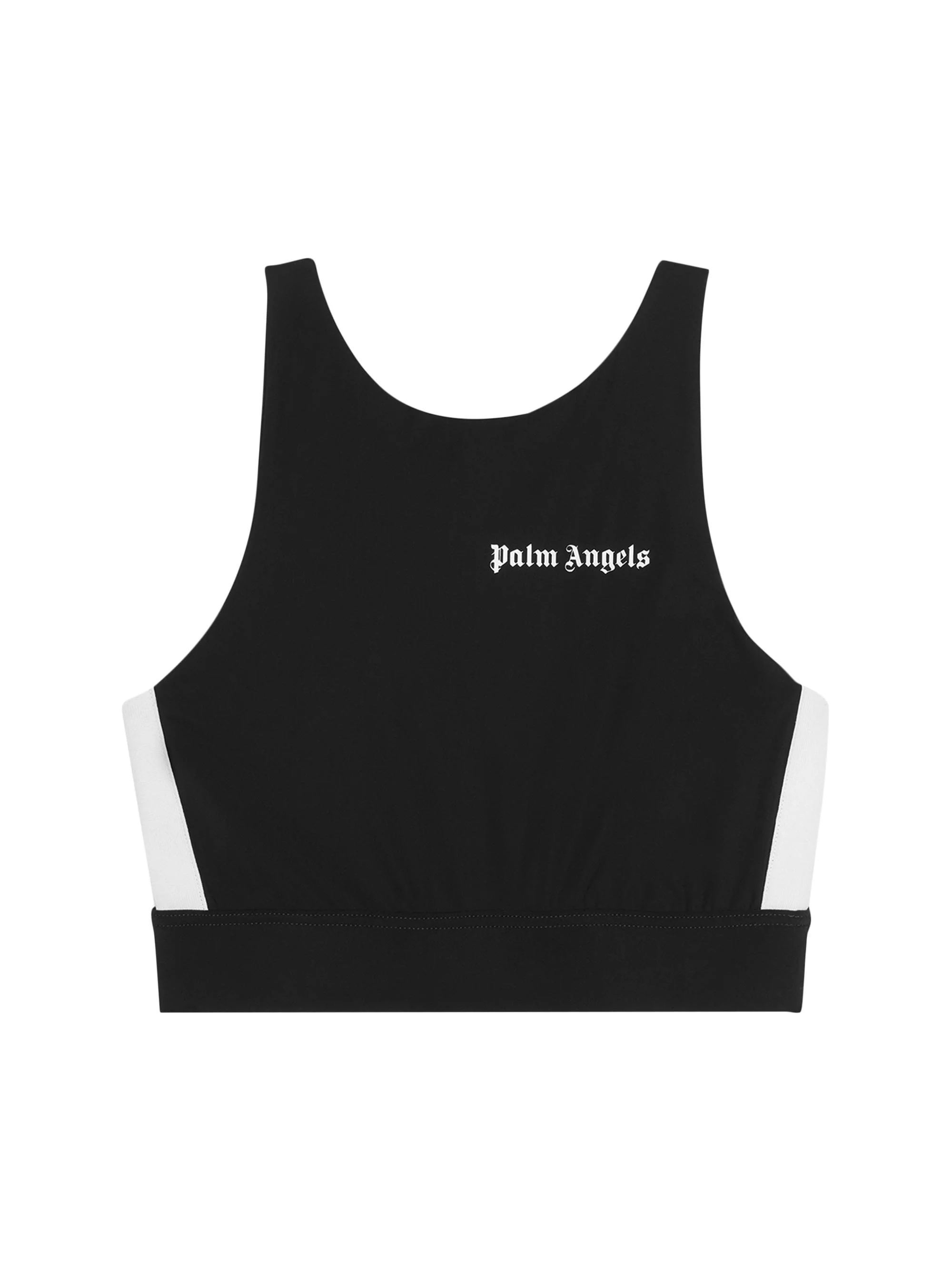 Women's Training Striped Logo Crop Top - Black White - 1