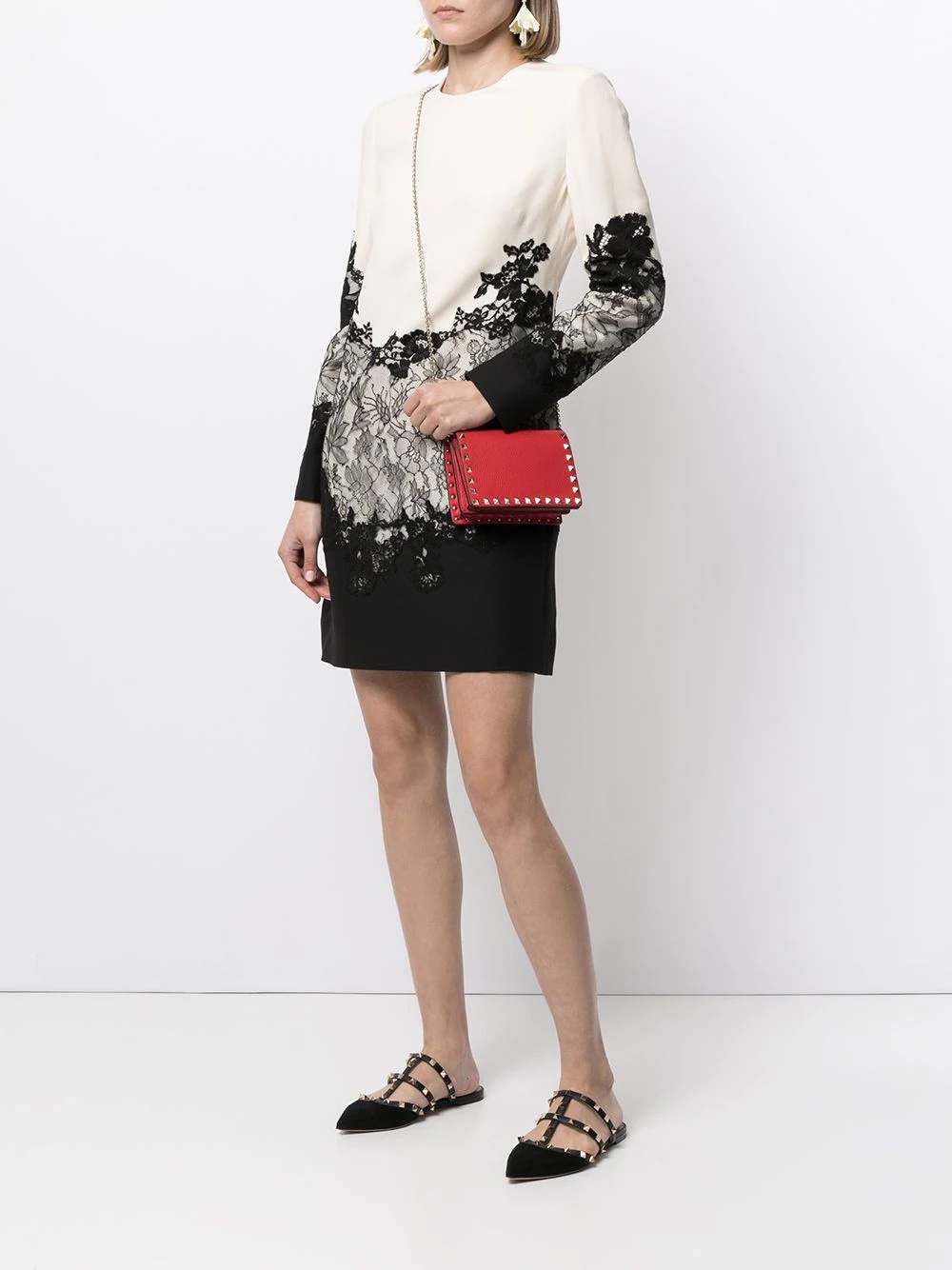 lace-embellished shift dress - 2