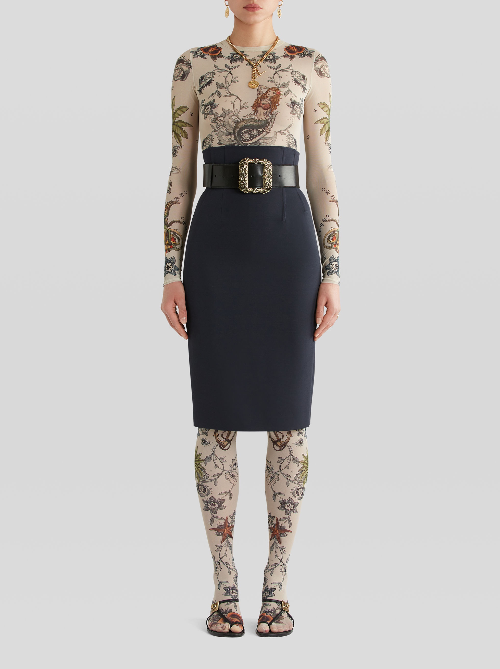 HIGH WAIST MIDI SKIRT - 3