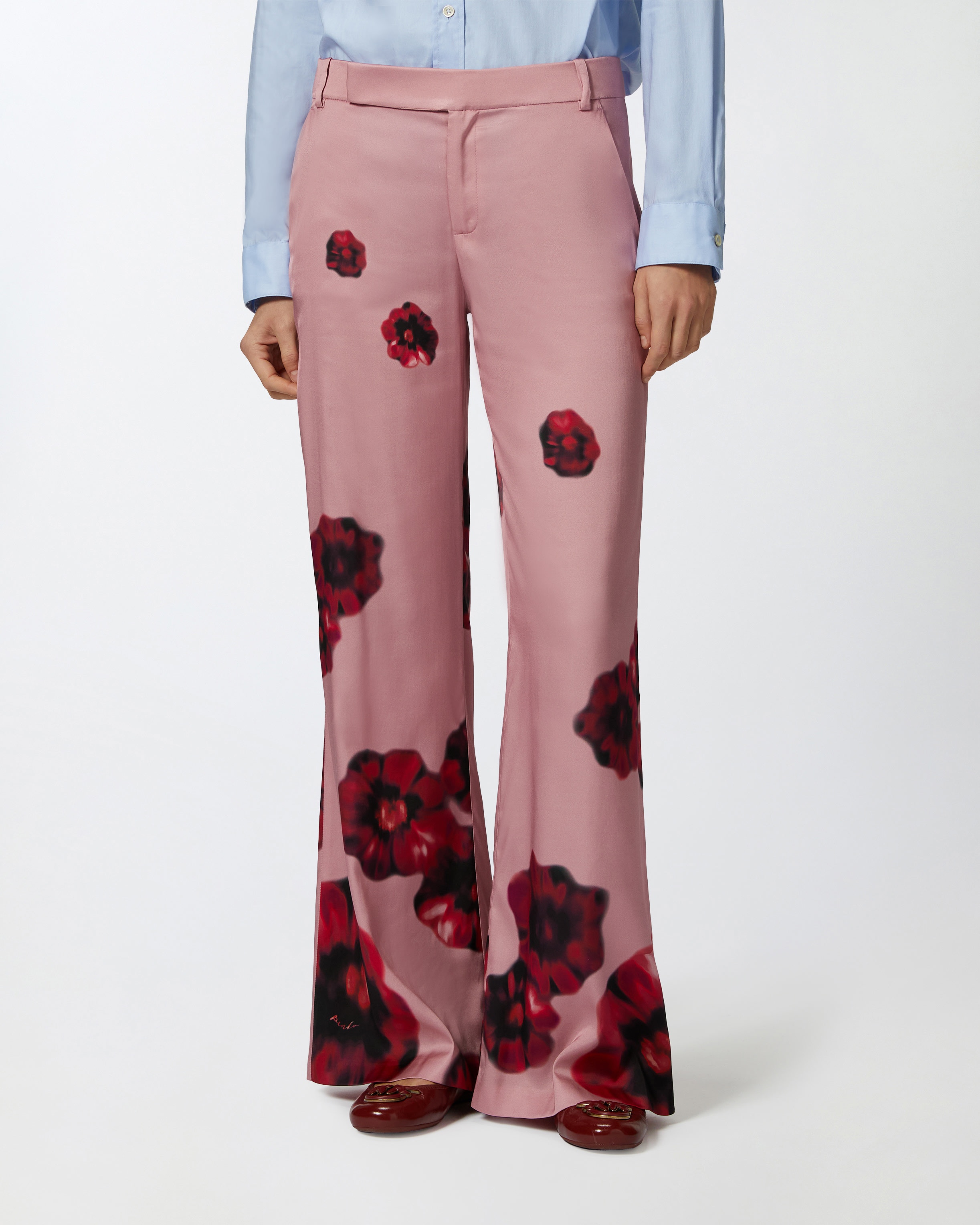 SATIN TROUSERS WITH FLORAL PRINT - 3
