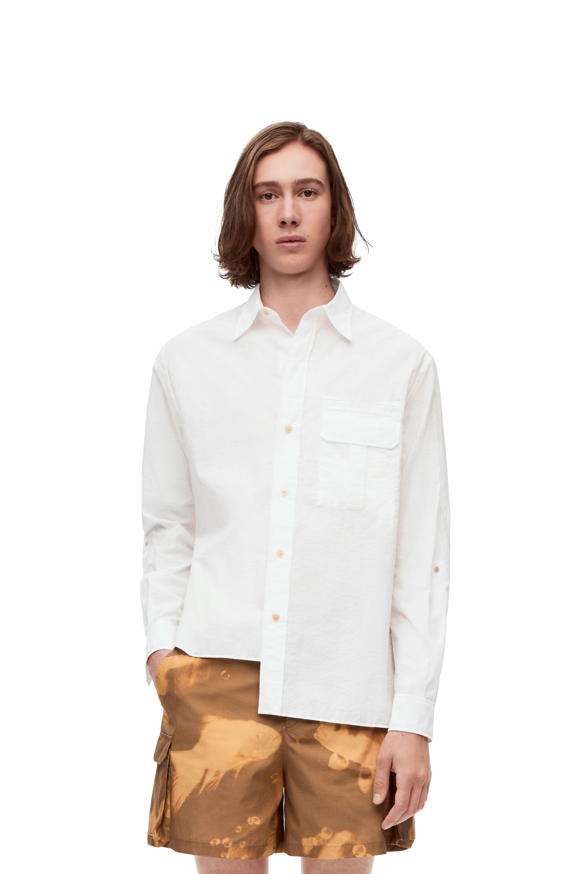 Asymmetric pocket shirt in cotton and polyamide - 3