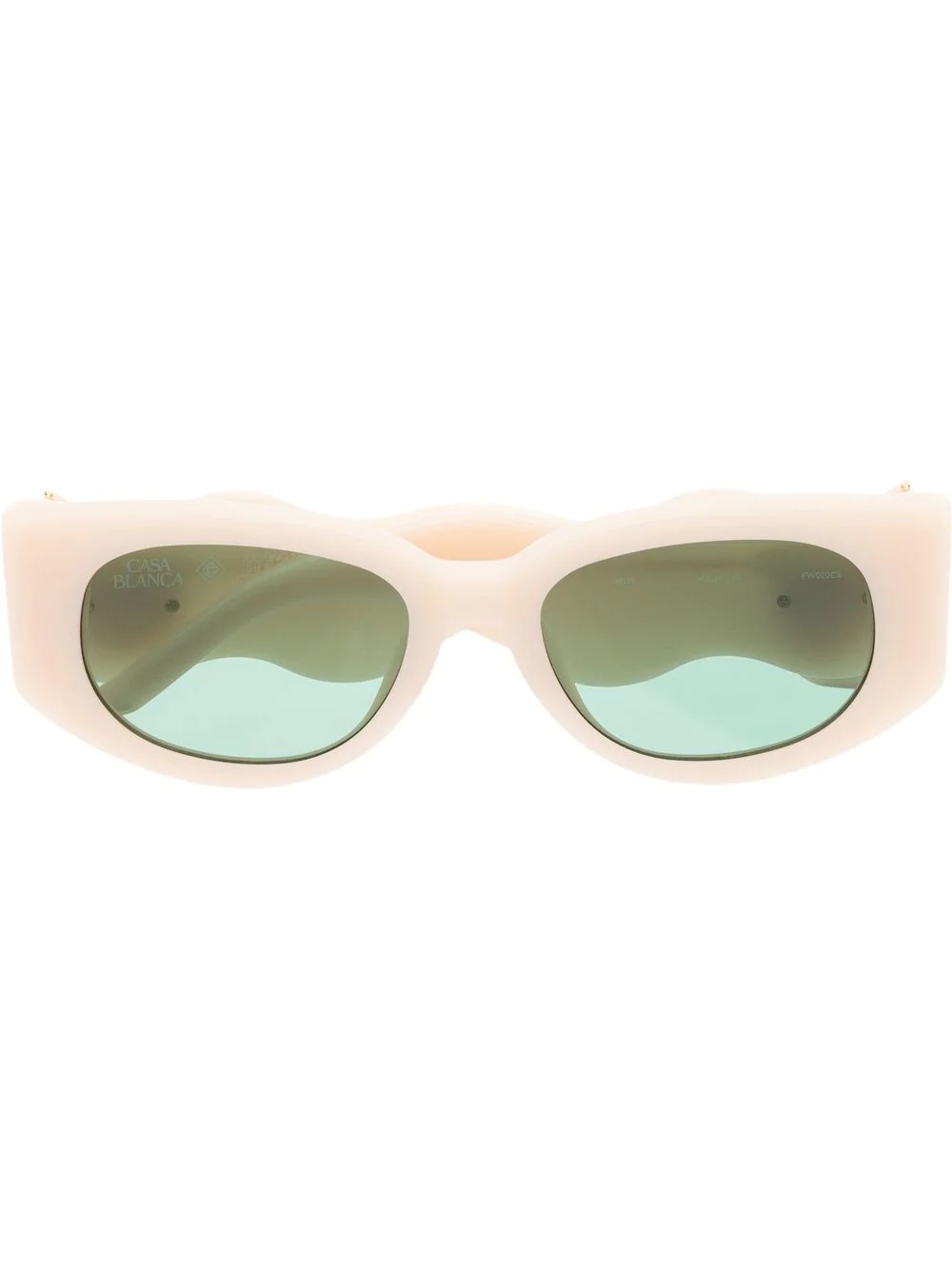 logo-plaque oval sunglasses - 1