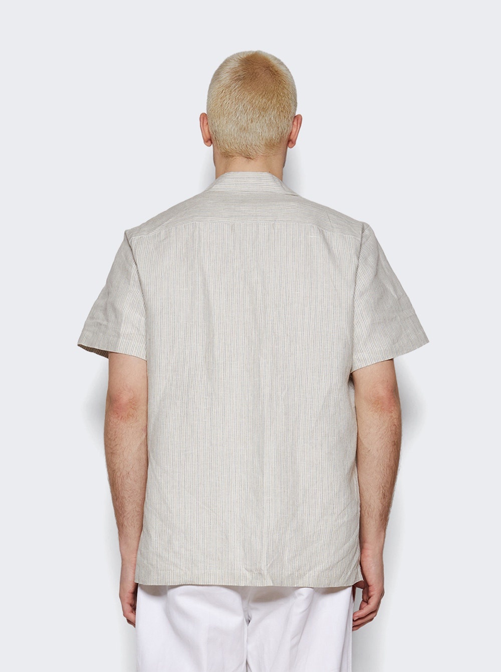Tindaro Linen Striped Shirt Off White - 5