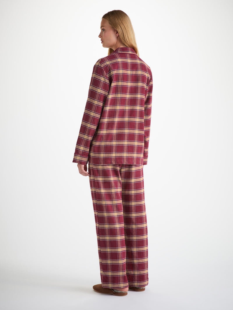 Women's Pajamas Kelburn 48 Brushed Cotton Burgundy - 4