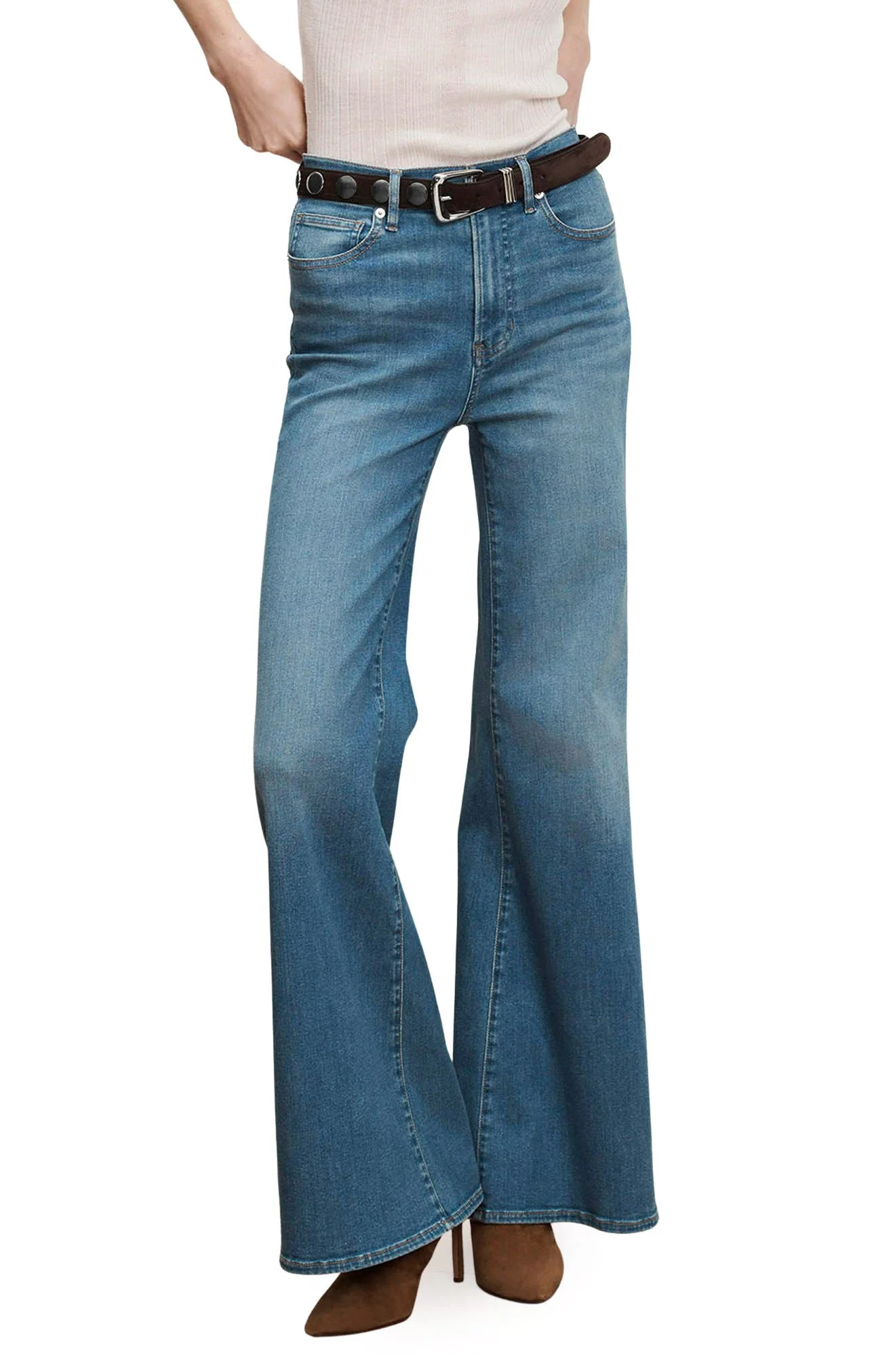 Veronica Beard Joplin Wide Flare Leg Jeans in Pool Party at Nordstrom - 1