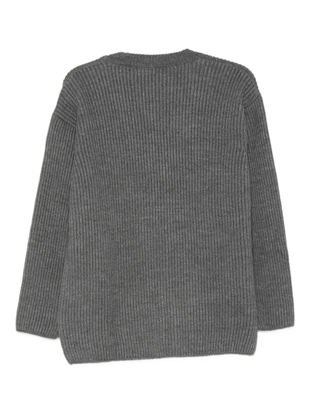ribbed-knit button cardigan - 2