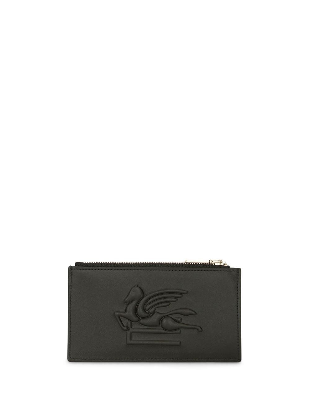 Pegaso motif-embossed leather cardholder - 1