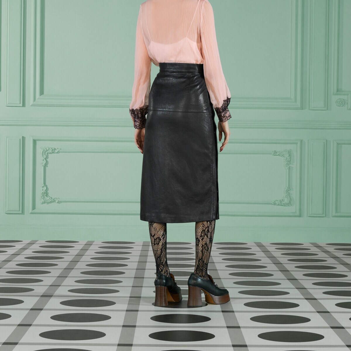 Grainy leather skirt - 6