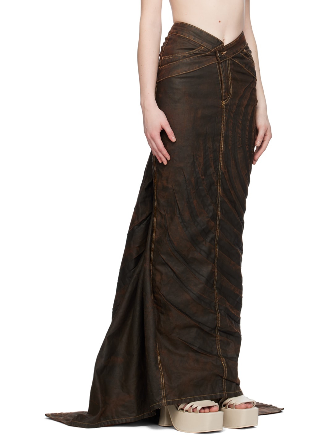 SSENSE Exclusive Brown Denim Maxi Skirt - 2