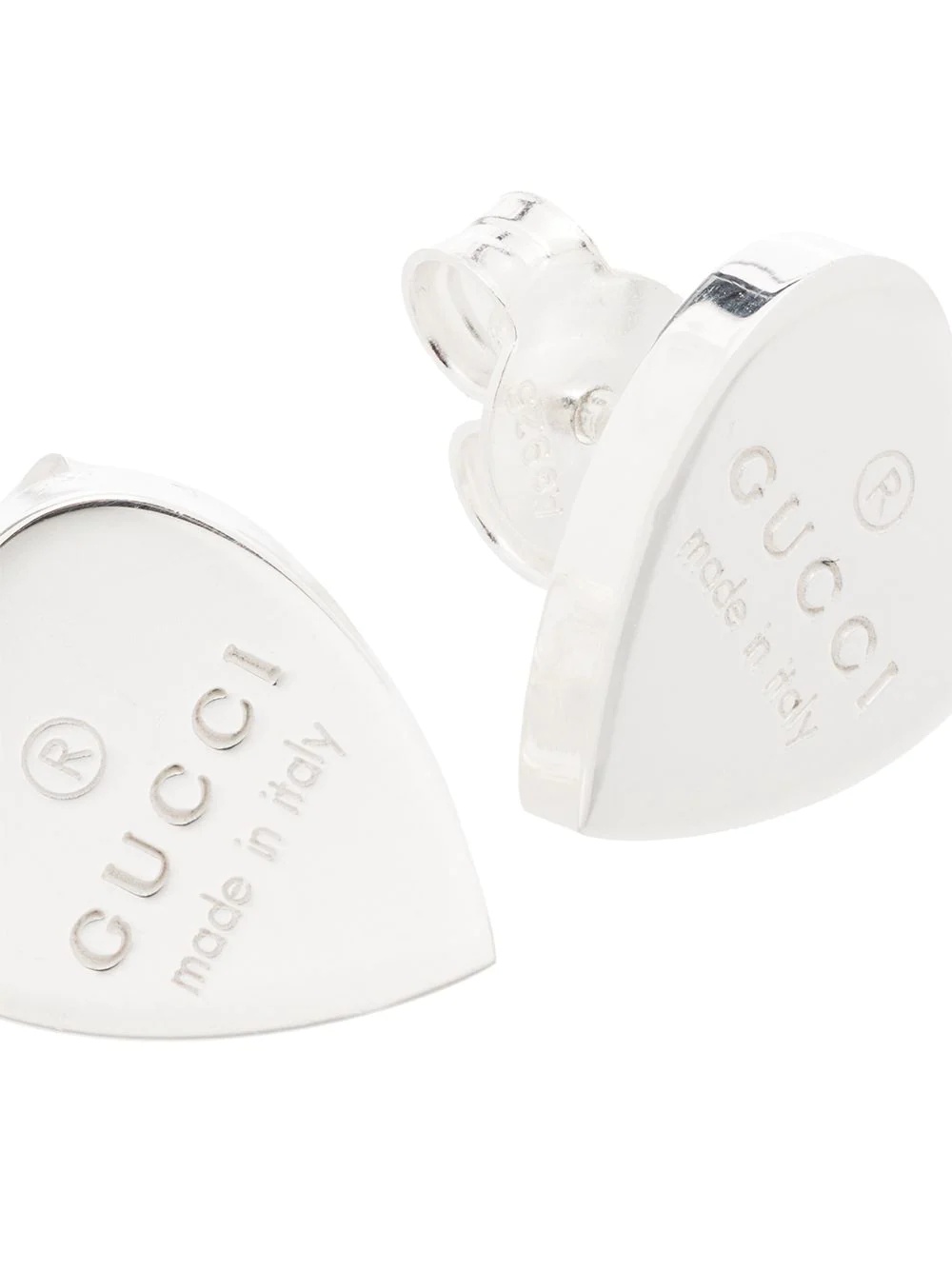 logo-engraved stud earrings - 3
