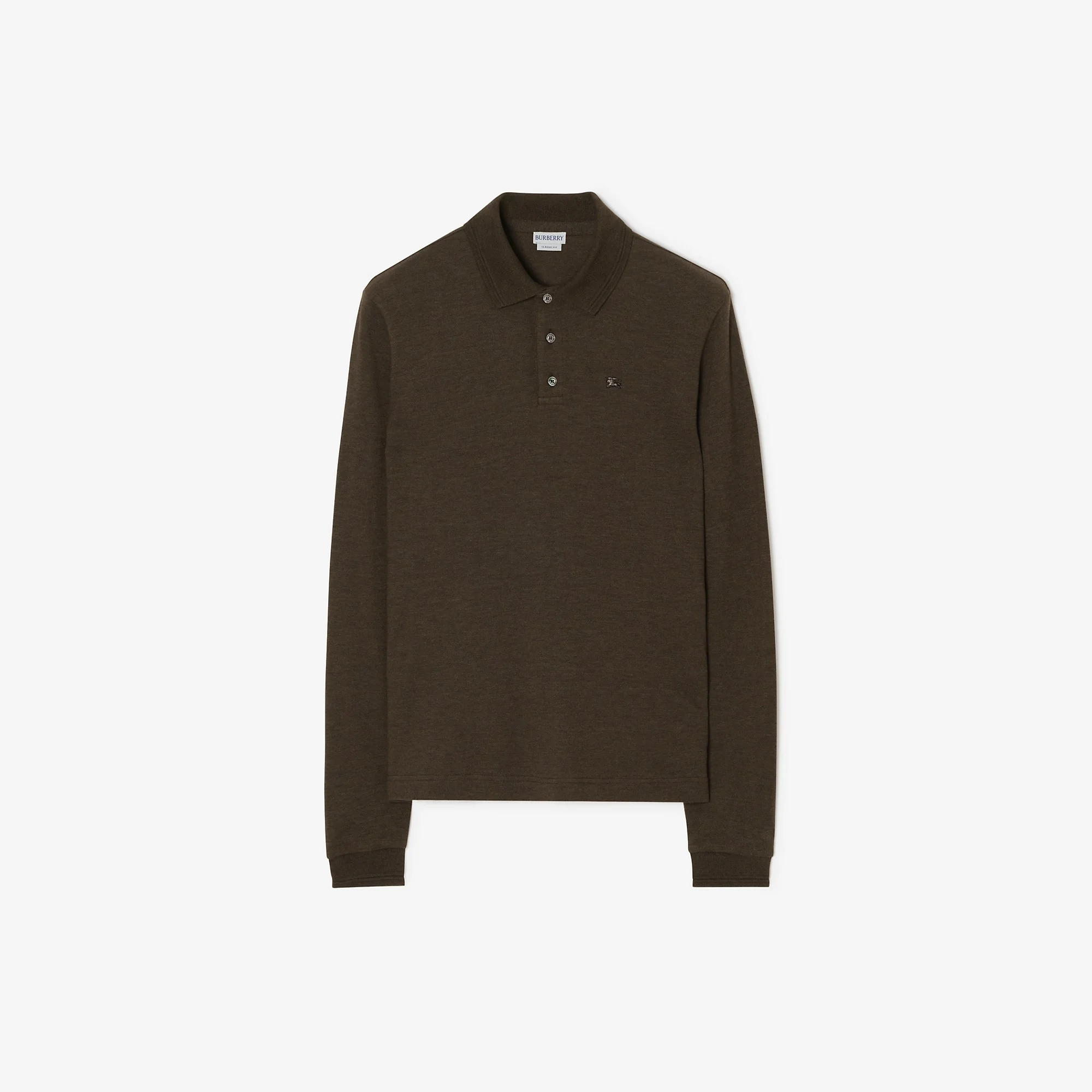 Long-sleeve Wool Cotton Polo Shirt - 1