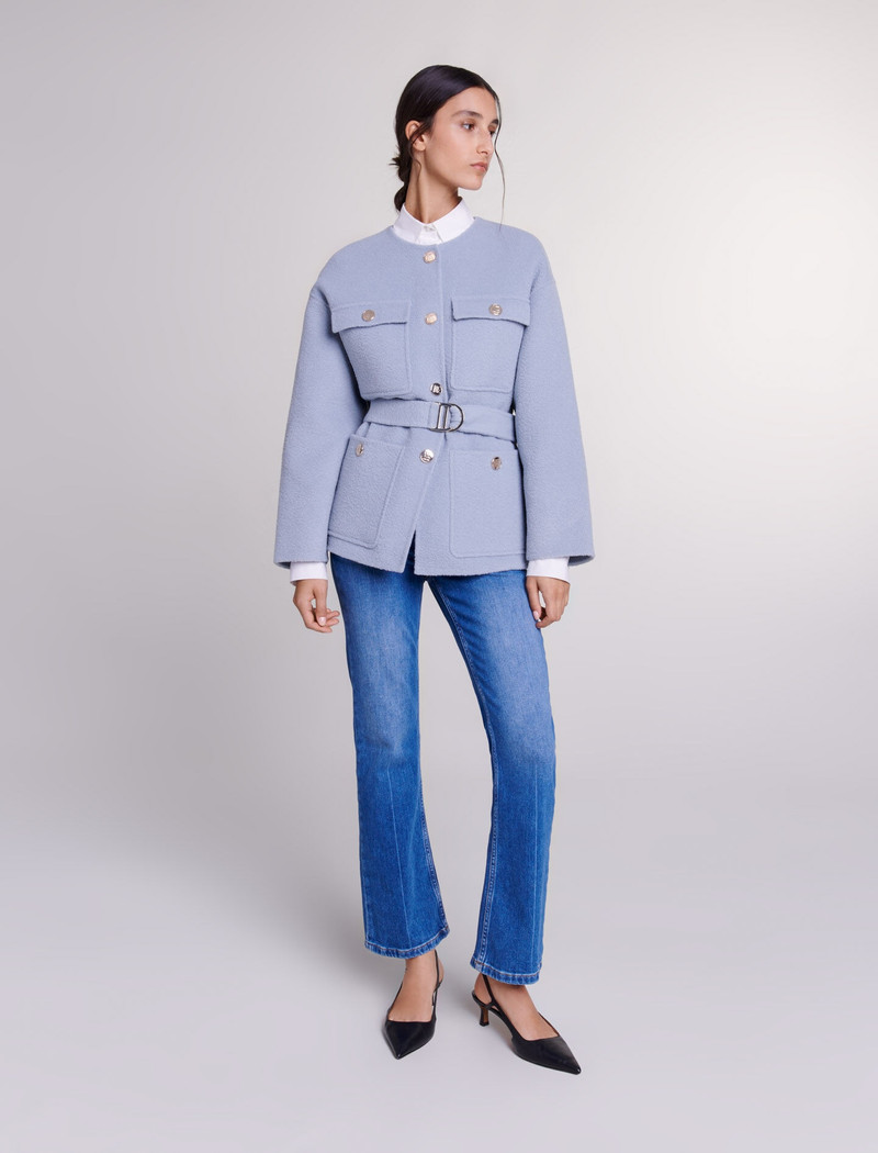 maje Belted short coat outlook