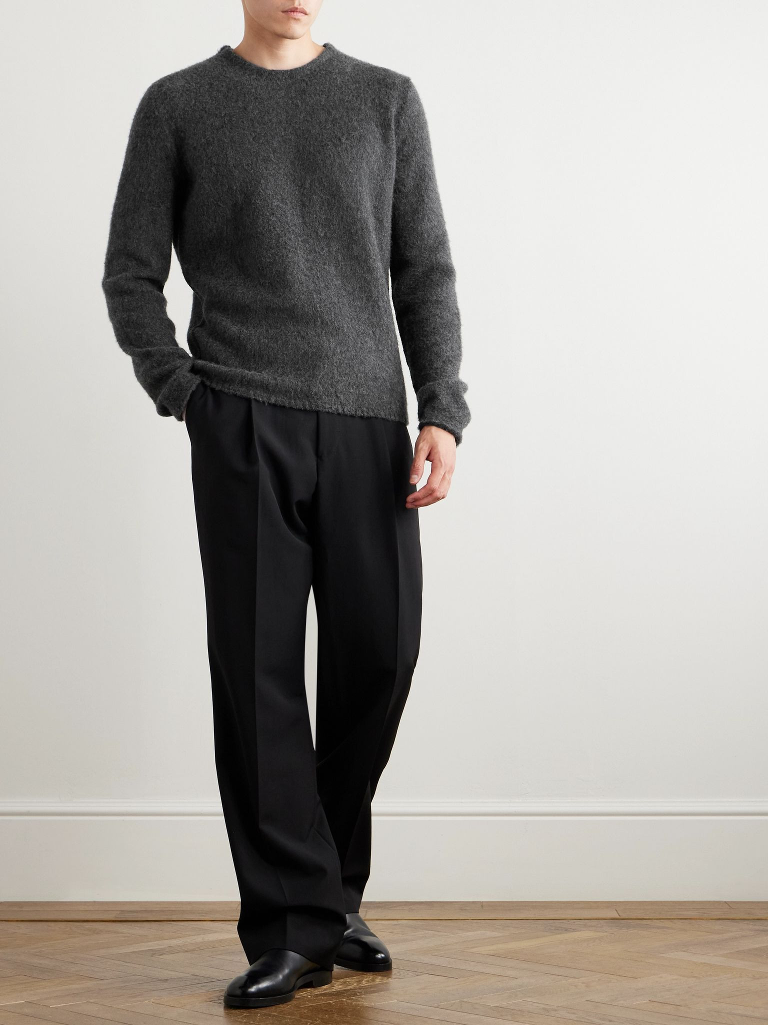 Brushed-Cashmere Sweater Gray - 2
