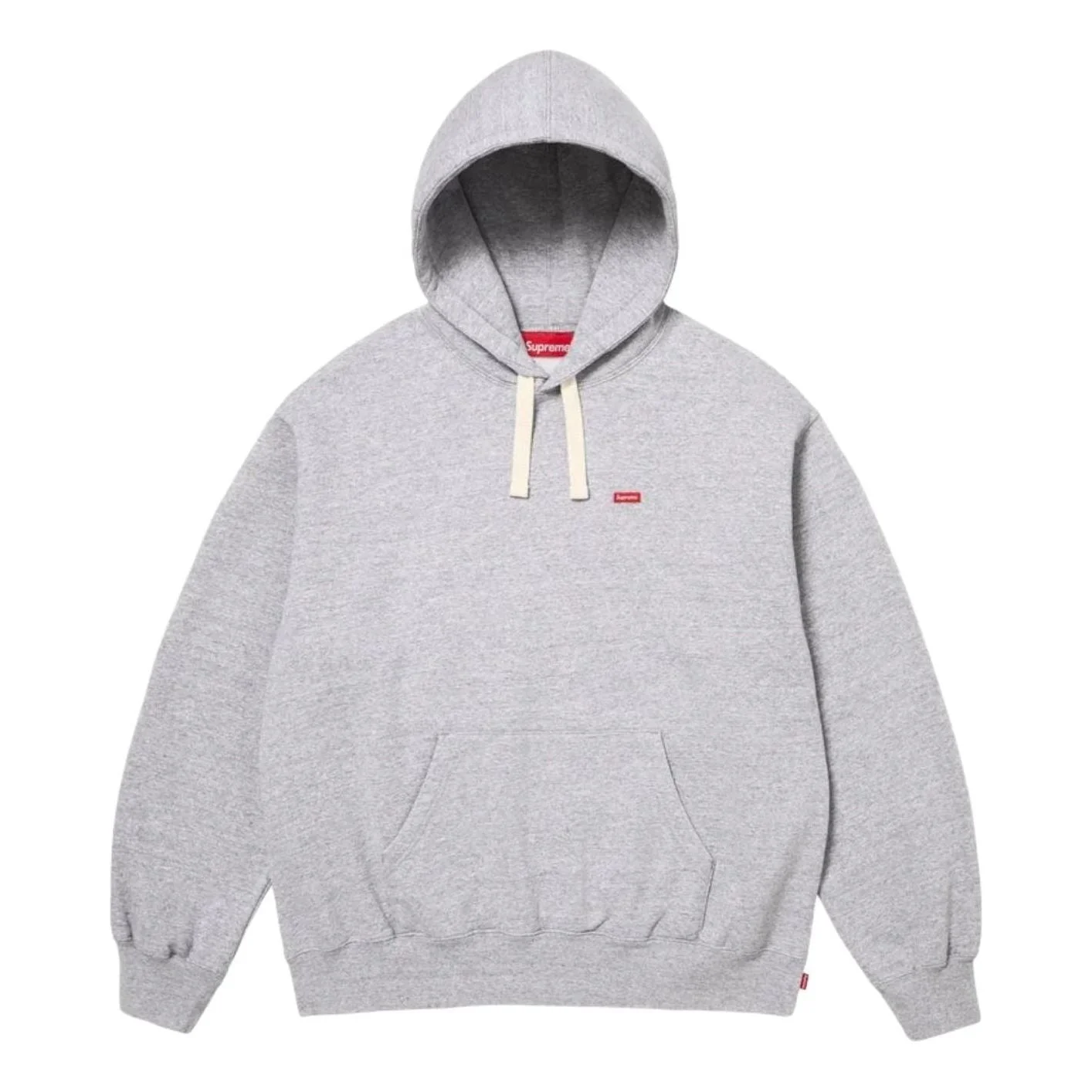 Supreme SS26 Small Box Drawcord Hooded Sweatshirt 'Heather Grey' SUP-SS26-021-HETRGRY - 1