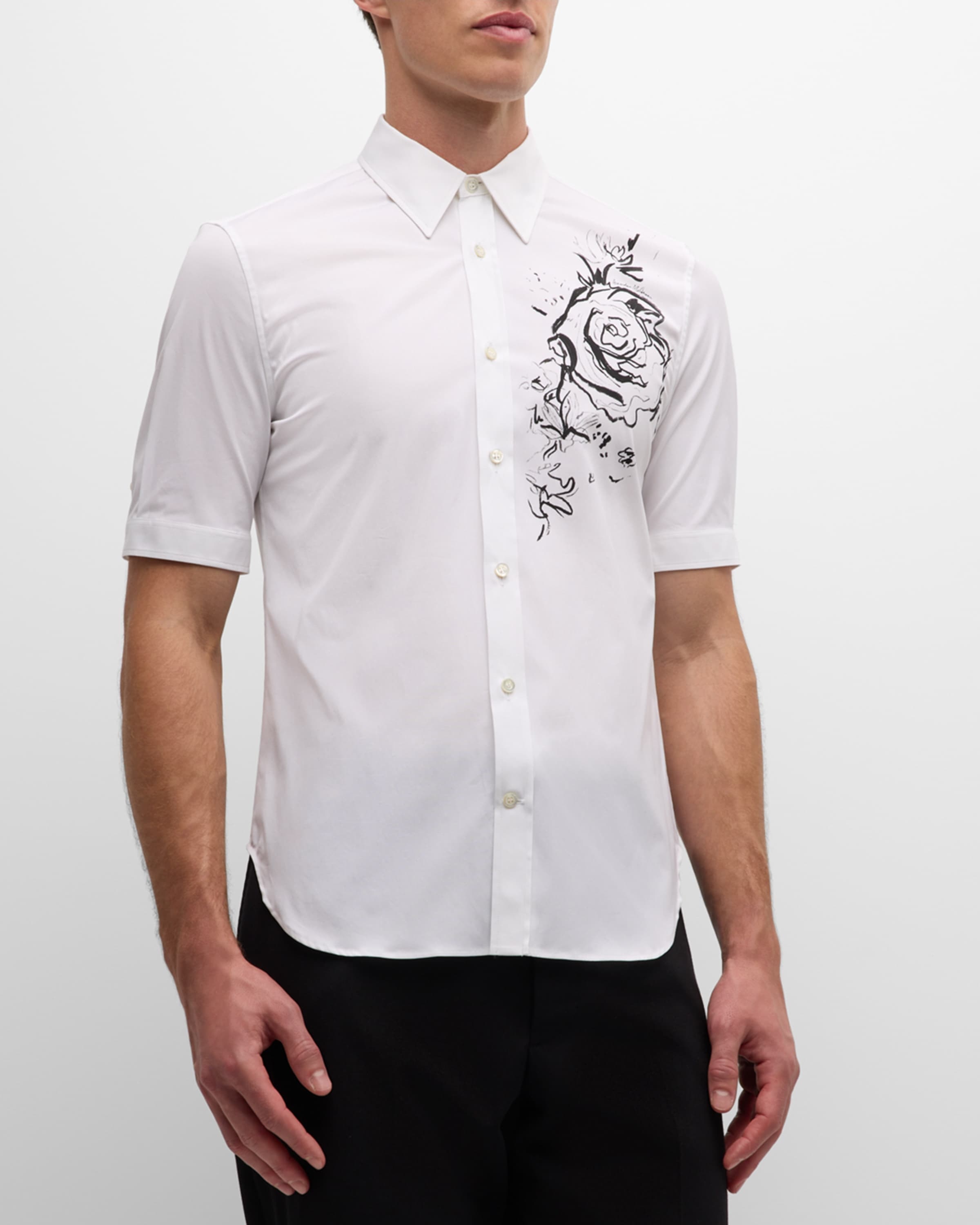 Men's Wax Floral-Print Dress Shirt - 2