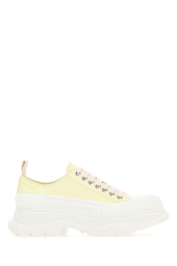 Pastel yellow leather Tread Slick sneakers - 1