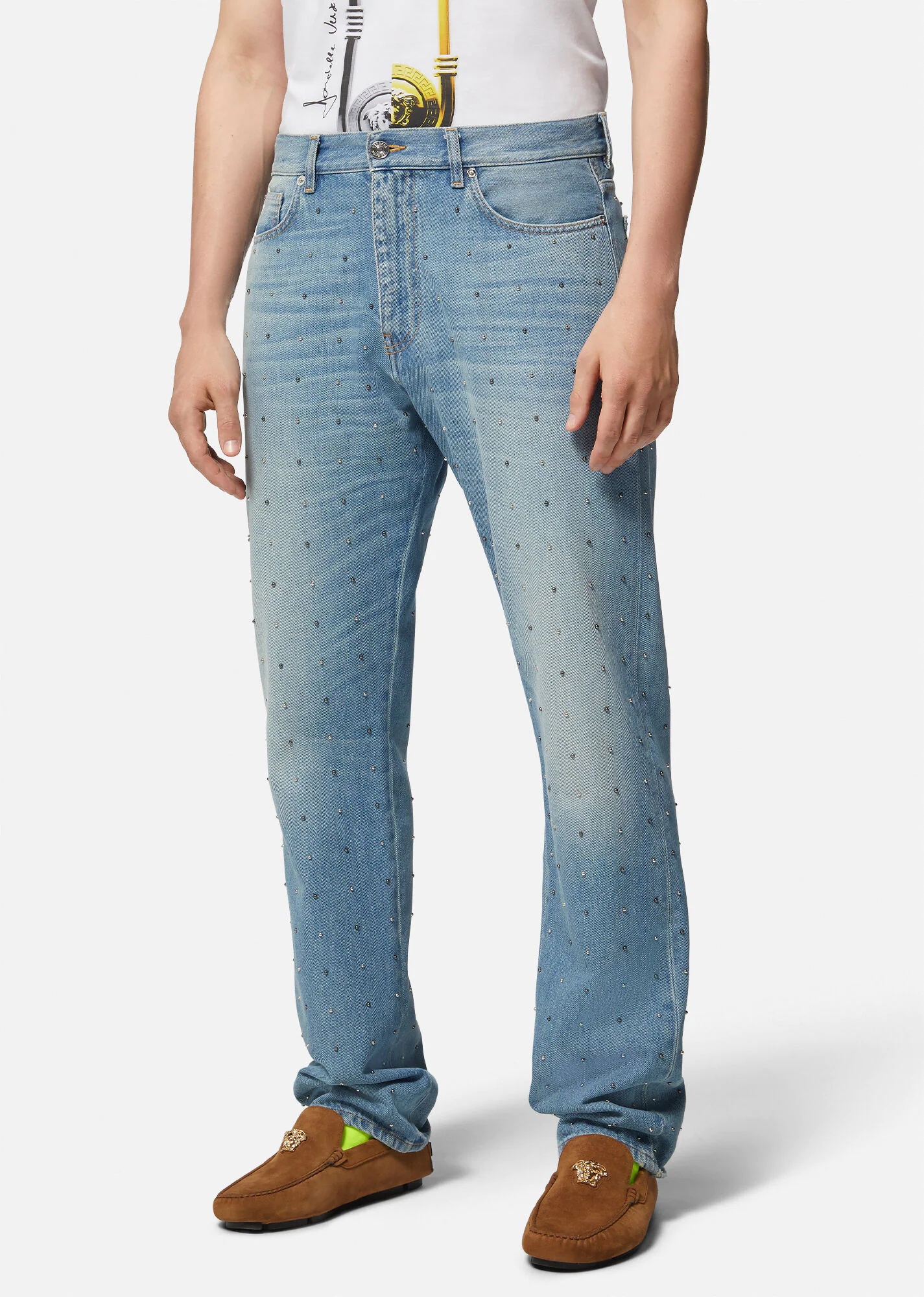 Stud Grid Jeans - 3