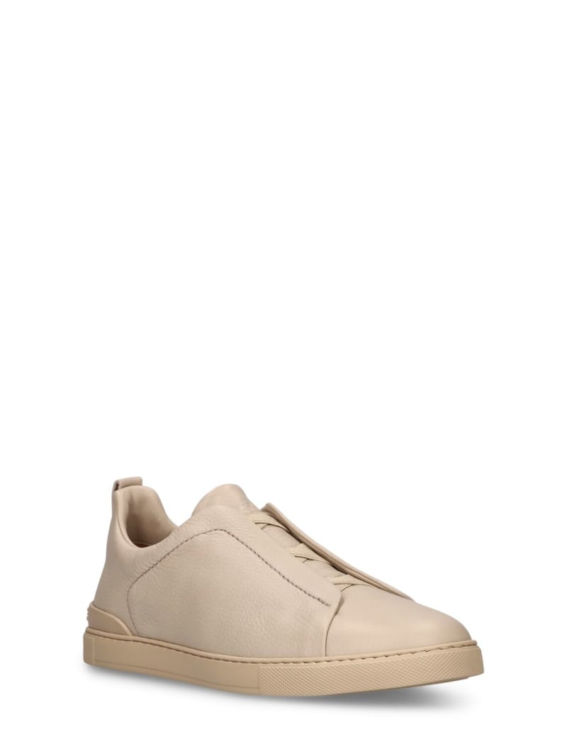 Triple Stitch leather low-top sneakers - 3